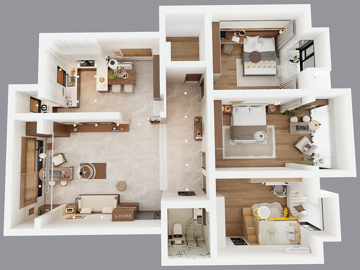 魏明花｜新理想佳园38-603-140㎡-宋氏美学风格｜3室2厅2卫｜二手房装修｜定制家｜全包14